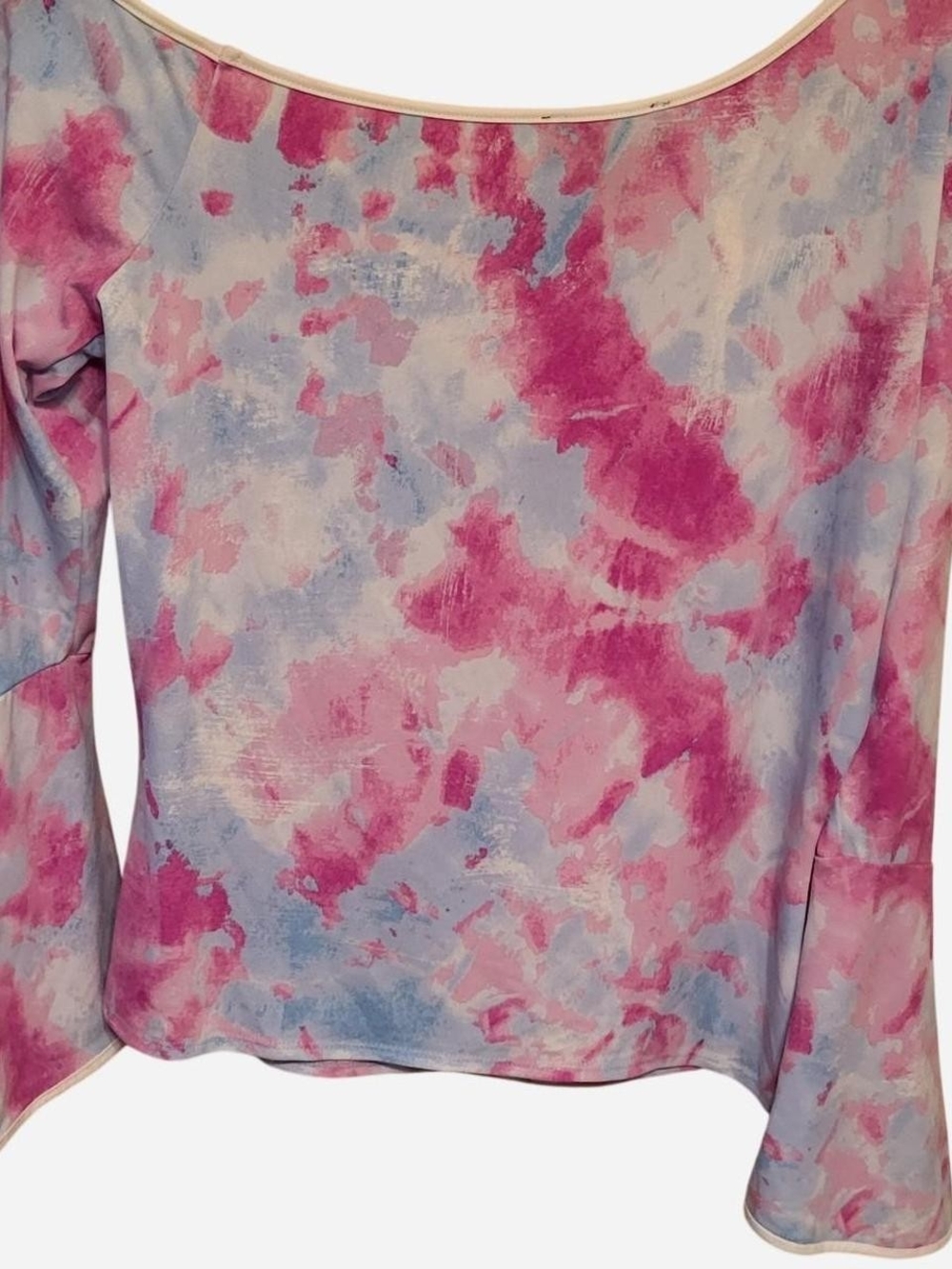 Christian Siriano 🩷 Pink & Blue Tie-Dye Long Sleeve Top